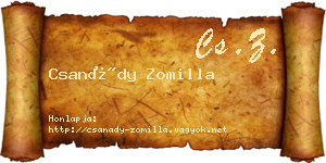 Csanády Zomilla névjegykártya